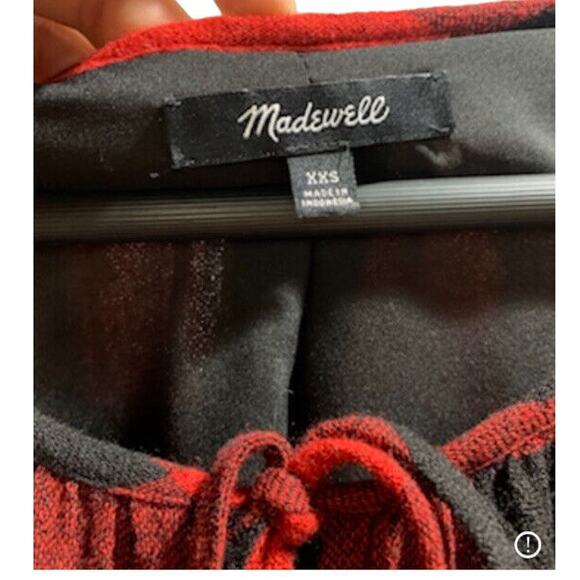 MADEWEL $98 Casual‎ Wool Tunic Lined Shift Dress Buffalo Check Size XXS - Picture 6 of 10